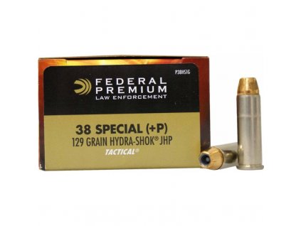 Náboj kulový Federal, Premium Tactical, .38 Spec.+P, 129GR (8,3g), Hydra-Shok HV
