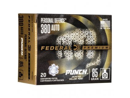 Náboj kulový Federal, Personal Defense, .380Auto, 85GR (3,7g), Punch JHP