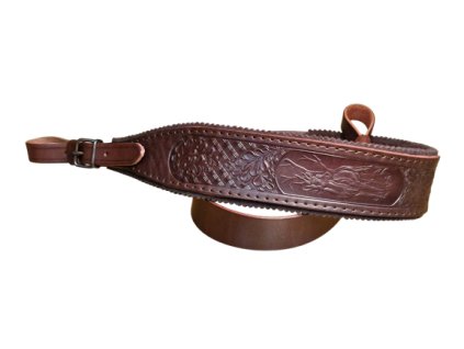 Exkluzivní kožený řemen na zbraň s ražbou motivů zvěře (filc) Zubíček (Motiv na motivu mi nezáleží)