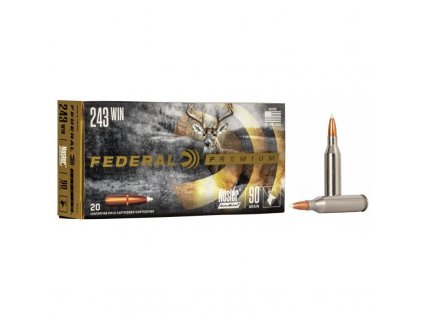 Náboj kulový Federal, Premium, .243 Win, 90GR, Nosler Accubond