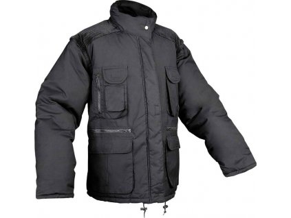Zimní bunda HAPPY JOB FOREST černá, s odepínatelnými rukávy L