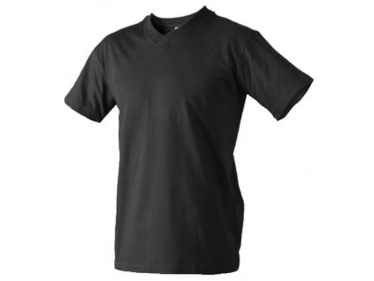 Bavlněné tričko s V výstřihem KALIFORNIE, černé L