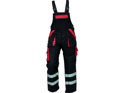 Zimní laclové kalhoty MAX s reflexními pruhy, červená / černá 46