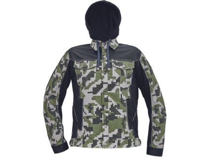 CERVA Pánská bunda NEURUM CAMOUFLAGE s kapucí