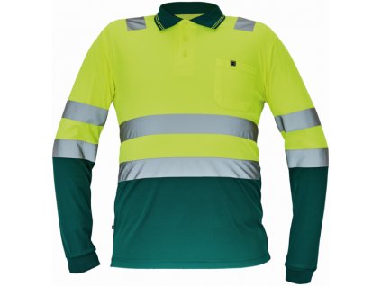 Pánská HI-VIS polokošile s dlouhým rukávem LEON žlutá-zelená 3XL