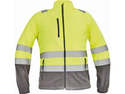 Pánská HI-VIS fleecová bunda SEVILLA žlutá-šedá 3XL