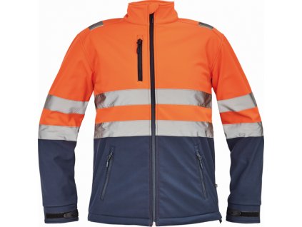 Pánská HI-VIS softshellová bunda GRANADA oranžová-navy L