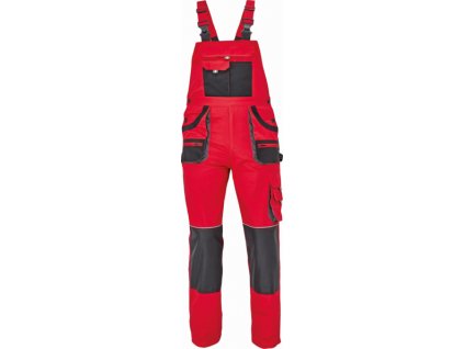 Pánské bavlněné pracovní kalhoty s laclem HANS červená-antracit 46