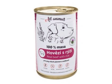 All Animals DOG hovězí mleté s rýží 400g