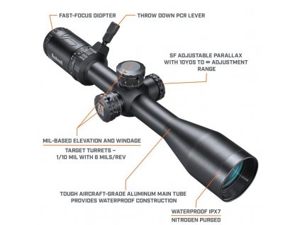 Puškohled Bushnell, AR Optics, 4,5-18x40mm, osonova DZ223, tubus 1" (25,4mm), černý