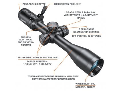 Puškohled Bushnell, AR Optics, 4,5-18x40mm, osvětlený Windhold, tubus 1" (25,4mm), černý