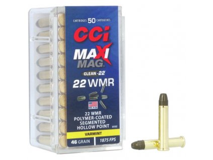 Náboj kulový CCI, MAXI-MAG Segmented, .22WMR, 46GR, SHP