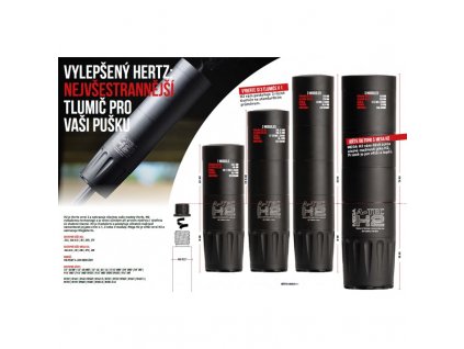Tlumič A-TEC, model H2 Mega, 3 modulový, pro ráže do 6,5mm, na závit M14x1mm