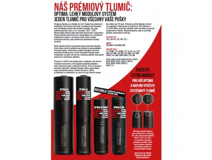 Tlumič A-TEC, model OPTIMA 45, modulový, pro ráže do 6,5mm, na závit M14x1mm