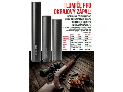 Tlumič A-TEC, model CMM-6, modulový, malorážkový, pro ráže do .17", na závit 1/2"-28 UNEF