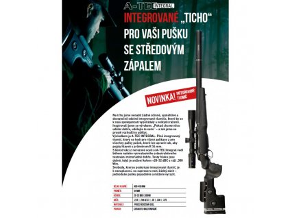Tlumič A-TEC, model Integral, pro ráže do 6,5mm, délka hlavně 40cm, černý Cerakote