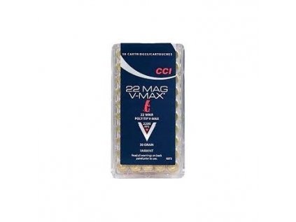 Náboj kulový CCI, Varmint - V-MAX, .22 Win. Mag., Poly-Tip V- Max, 30GR, Poly-Tip V-Max