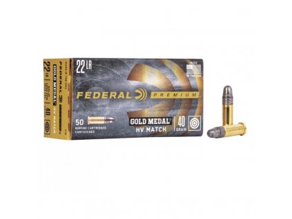 Náboj kulový Federal, Gold Medal, .22LR, 40GR (2,6g), Solid Match, Target High Velocity