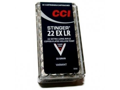 Náboj kulový CCI, Stinger, .22LR, 32GR, CPHP, Hyper Velocity 500 m/s, pro dlouhé zbraně