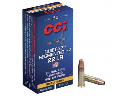 Náboj kulový CCI, Subsonic Quiet-22, .22LR, 40GR (2,6g), Segmented HP Quiet