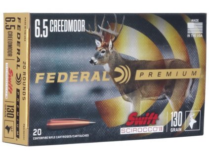 Náboj kulový Federal, Premium, 6,5mm Creedmoor, 130GR, Swift Scirocco