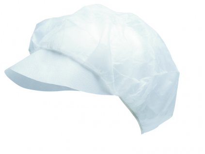 Jednorázová ochranná čepice VAPI PEAK s kšiltem, bílá
