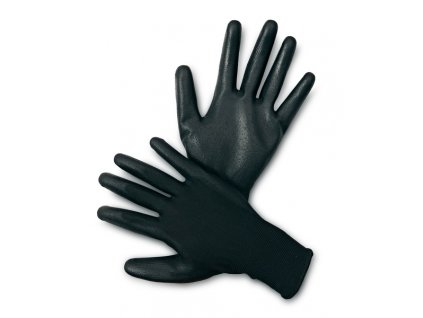 Pracovní rukavice BUNTING ECO, černé, polyester s PU, vel. 7