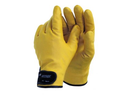 Bezešvé nylonové rukavice 1st NITRIX máčené v elastické nitrilové pěně, vel. 8