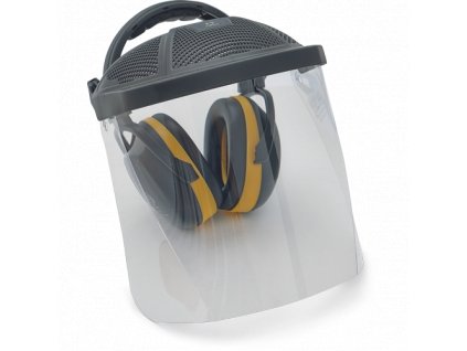 Komplet ED SET, náhlavní polykarbonátový štít, sluchátka, 30 dB SNR