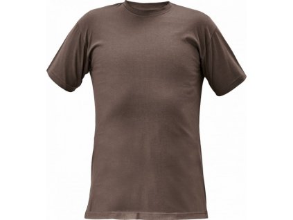 Bavlněné kaštanové tričko TEESTA s krátkým rukávem, UNISEX,3XL XXL