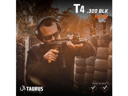 Puška sam. Taurus, Model: T4 M-LOK, Ráže: .300 AAC Blackout, hl.: 9", sklop. mířidla,černá