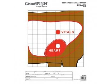 Terče Champion, praktické terče, vitální zóna jelence