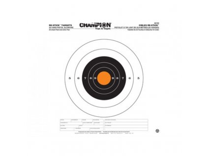 Terče Champion, Re-Stick, na 25yds, pistole mířená střelba, 25ks v balení