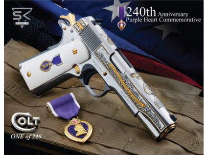 Pistole sam. Colt, Model: 1911 Government, Ráže: .45 ACP, hl.: NM 5", Custom Purple Heart