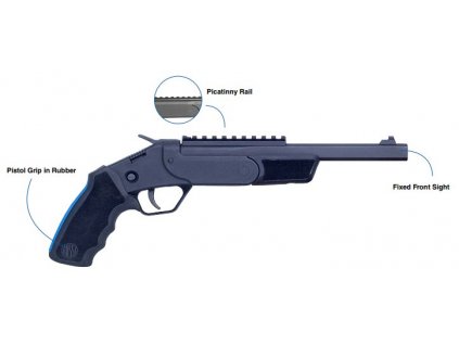Pistole jednoranná Rossi, Model: Montenegro Pistol, Ráže: .45 Colt, hl: 9" (23cm), černá