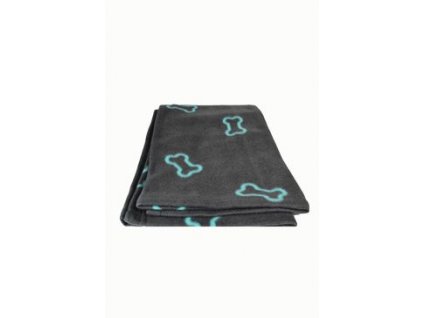 Deka pro psy BEANY šedá a modré kostičky 100x70cm TR