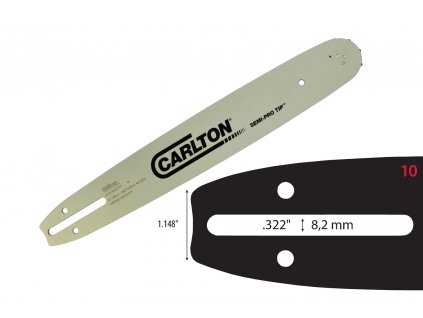 Vodící lišta CARLTON Semi-Pro Tip 12", .3/8" LoPro, 1,3 mm