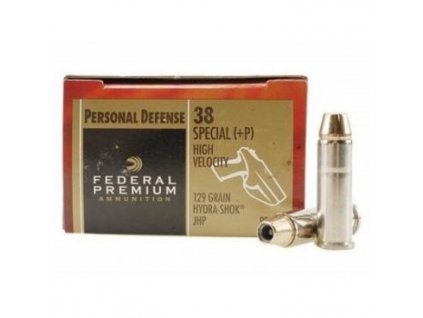 Náboj kulový Federal, Premium, .38 Spec.+P, 129GR, Hydra - Shok JHP