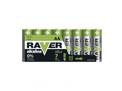 Alkalická baterie RAVER LR6 (AA), fólie