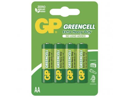 Zinkochloridová baterie GP Greencell R6 (AA), blistr