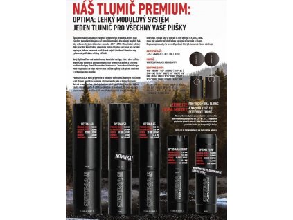 Tlumič A-TEC, model OPTIMA 50, modulový, pro ráže do .338" (8,5mm), na závit 5/8"-24 UNEF