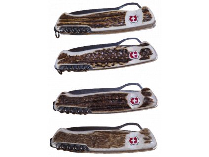 Švýcarský zavírací nůž Victorinox s parohovými střenkami - nůž+pilka+párák