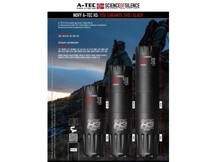 Tlumič A-TEC, model H3, 3 modulový, pro ráže do 6,5mm, na závit 5/8"-24 UNEF