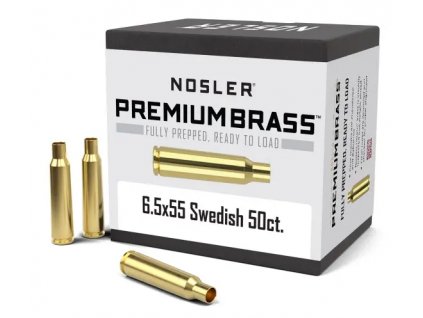 Nábojnice Nosler Premium Brass 6,5x55 Swed Mauser (50 ks)