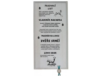 Pasovací list srnec č.734na frézované desce 2D