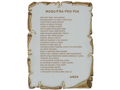 Modlitba pro psa pergamen malý č.869
