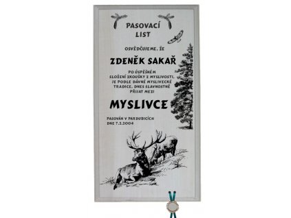 Pasovací list myslivec č.735 na frézované desce 2D