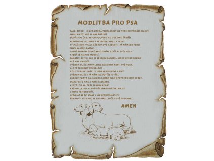 Modlitba pro psa pergamen z překližky