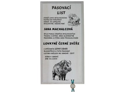 Pasovací list černá zvěř č.731 - Pasovací list černá zvěř na frézované desce 2D