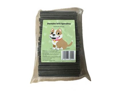 Pochoutka Dentální kříž Spirulina 12,5cm 50ks